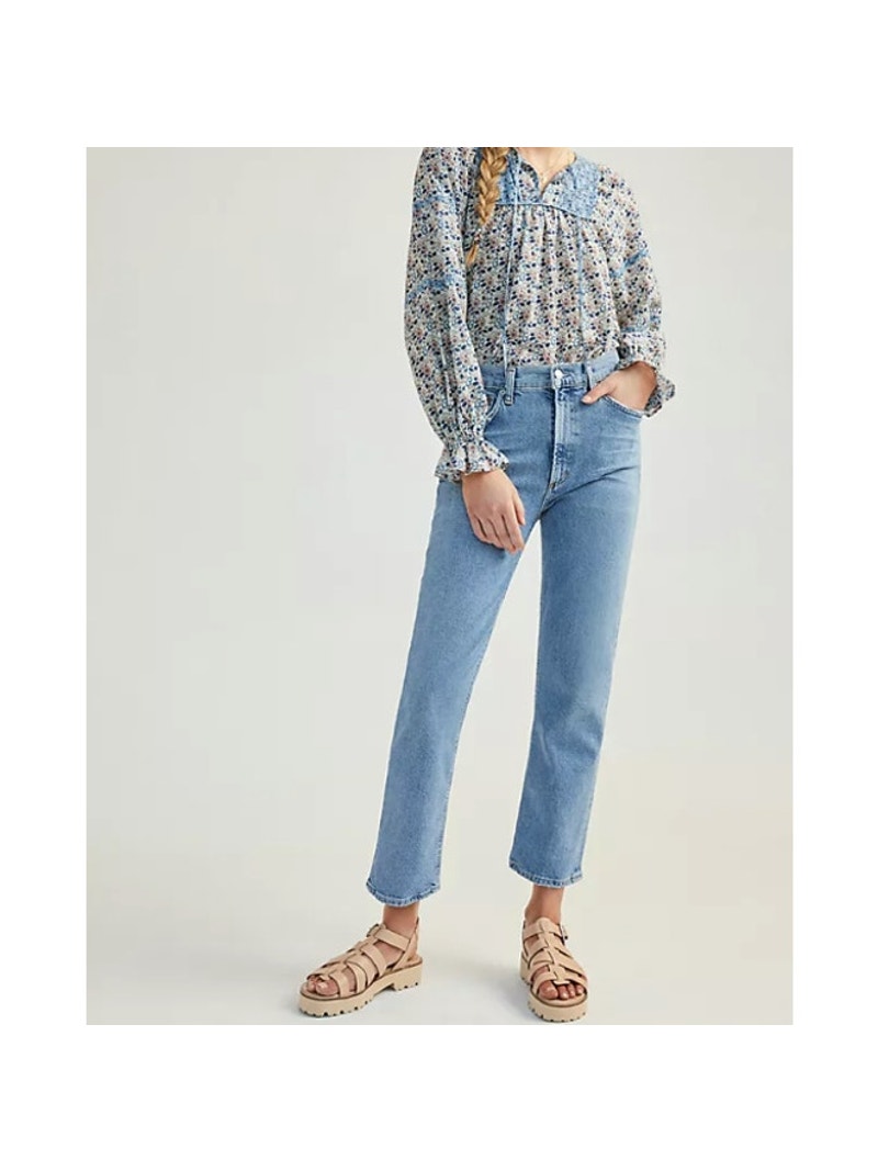 Agolde Wilder Mid Rise Straight Leg Stretch Denim Jean Cascadia Size 26